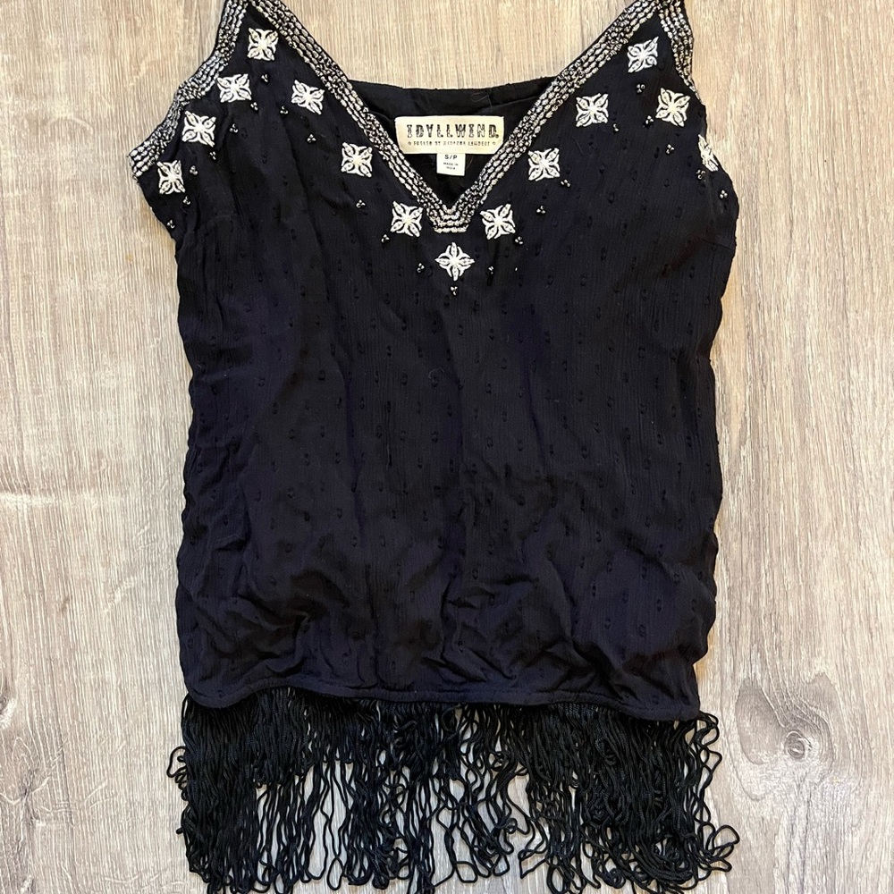 Idyllwind Black Top with Fringe